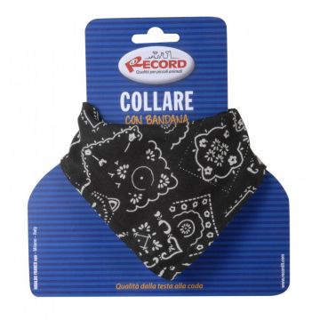 Zgarda nylon, cu bandana, reglabila - 2.5cm - Negru