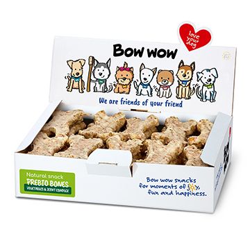 Bow Wow Recompense pentru caini, os natural cu legume, condroitina si glucozamina, 30buc box