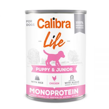 Calibra Dog Life can Puppy&Junior Chicken&Rice 400 g