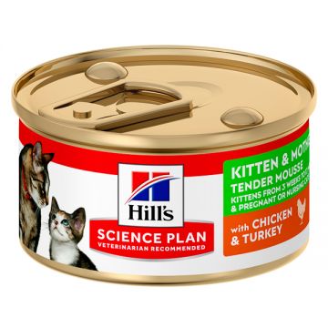 Hill's SP Feline Kitten & Mother Mousse Chicken &Turkey 85 g (conserva)