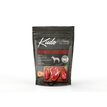 Kudo Adult Mediu-Maxi - Hrana uscata, presata la rece - Carne rosie si Legume - 3kg