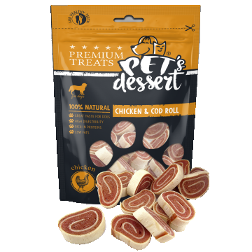 Pet s Desert Dog ChickenCod Roll 80g LSC-37