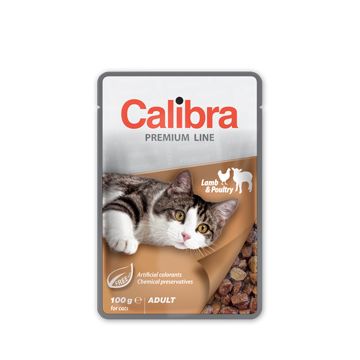 Calibra Cat Pouch Premium Adult Lamb and Poultry, Set 8 X 100 g