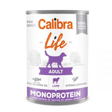 Calibra Dog Life can Adult Lamb, Pachet 6 X 400 g