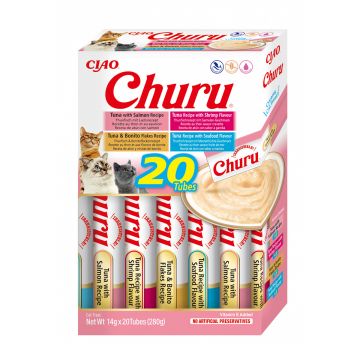 Churu Cat Varieties Recompense Cremoase cu Fructe de Mare 20 buc