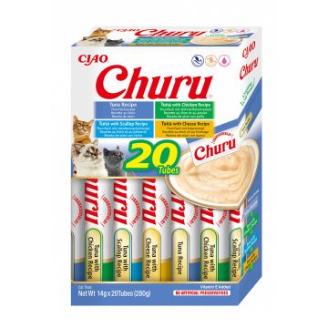 Churu Cat Varieties Recompense Cremoase cu Ton 20 buc