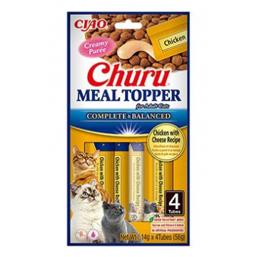 Churu Meal Topper Recompensa Cremoasa Reteta Pui si Branza 4 buc