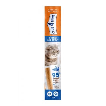 Club 4 Paws Cat Sticks - Pui si Pastrav - 12g