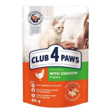 Club 4 Paws Kitten - Hrana umeda premium - Pui - 80g