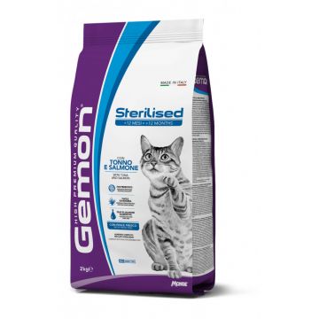 Gemon Sterilised Cat - Hrana uscata completa - Ton si Somon - 2kg