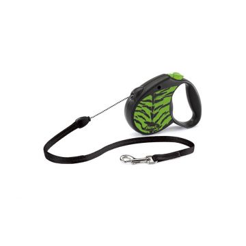 Lesa retractabila, cu fir - Flexi Safari - S - Tiger