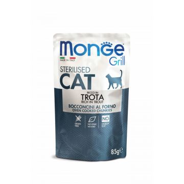 Monge Grill Chunkies Sterilised Cat - Hrana umeda super-premium - Pastrav - 85g