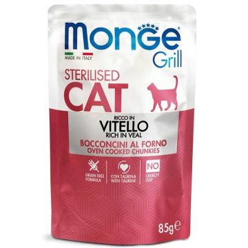 Monge Grill Sterilised Cat, Vitel, 85 g