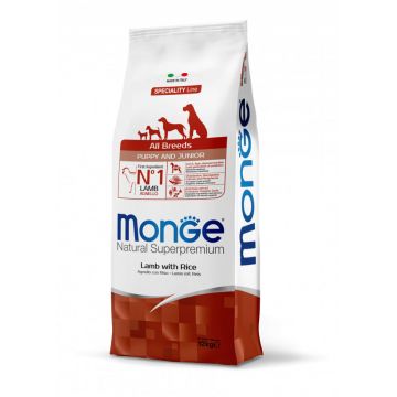 Monge Natural Superpremium Puppy & Junior All Breeds - Miel si Orez - 12kg