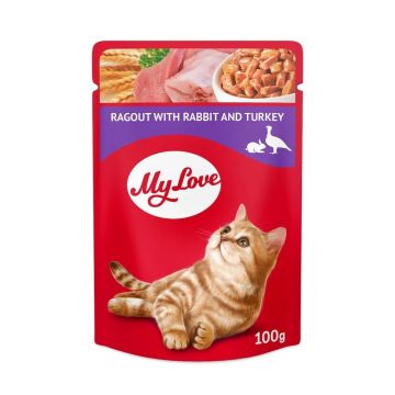 My Love Cat - Hrana umeda completa - Iepure si Curcan - 100g