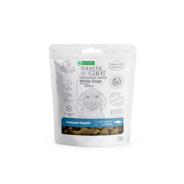 Nature s Protection Gustari Pentru Sustinerea Sanatatii Imune cu Hering Caini Adulti Blana Alba 150 g