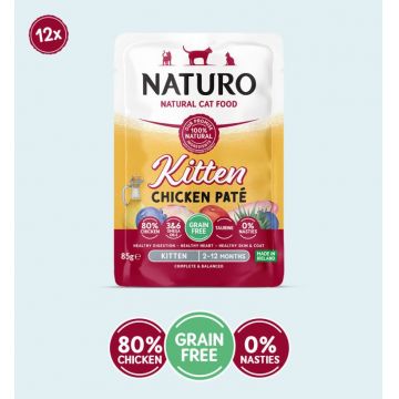 Naturo Kitten Cat Mousse cu Carne Pui 85g