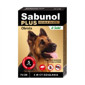 Zgarda antiparazitara caini,SABUNOL PLUS, 25-50 kg, 75 cm