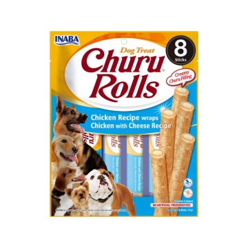 Churu Rolls Recompense pentru caini cu Pui si Branza