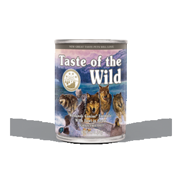 Hrana umeda pentru caini Taste Of The Wild Wetlands, Rata, 390g