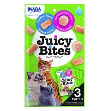 Juicy Bites Recompense pentru Pisici cu Aroma de Calamar si Supa de Casa