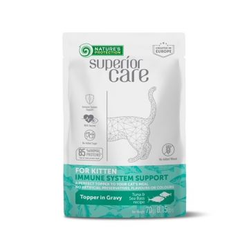 Nature s Protection Gustari Pentru Sustinerea Sistemului Imunitar Ton si Biban Kitten 70g