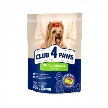 Club 4 Paws Hrana uscata caini de talie mica, cu pui, 900g