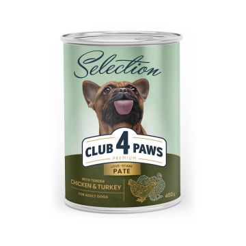 Club 4 Paws Selection Adult - Pate cu pui si curcan - 400g