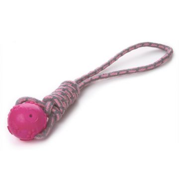 Jucarie minge & franghie pink 42 cm