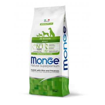 Monge Natural Superpremium Monoprotein Adult All Breeds - Iepure si Cartofi - 12kg