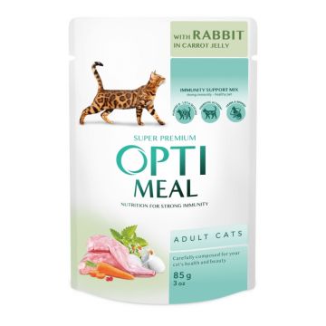 Optimeal Cat - Hrana umeda super-premium - Iepure si Morcovi - 85g