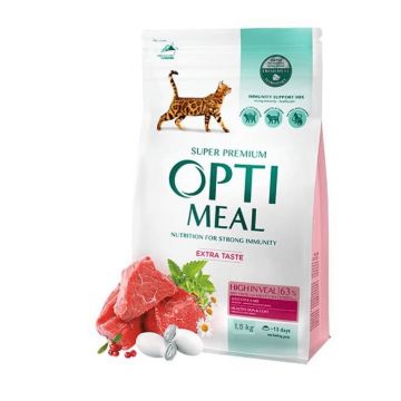 Optimeal Cat - Hrana uscata super-premium - Vitel - 1.5kg