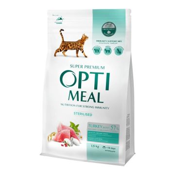 Optimeal Cat Sterilised - Hrana uscata super-premium - Curcan si Ovaz - 1.5kg