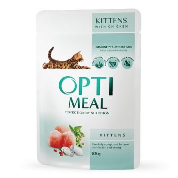 Optimeal Kitten - Hrana umeda super-premium - Pui - 85g