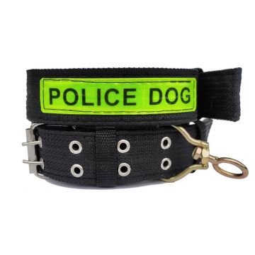 Zgarda groasa Police dog 4/60 cm negru