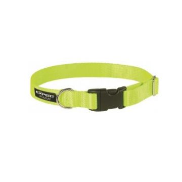 Zgarda pentru caini Pet Expert, marime L,  2.5 x 40 - 60 cm, verde