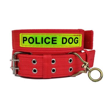 Zgarda groasa Police dog 4/60 cm rosu