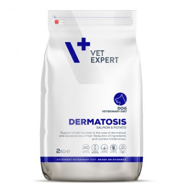 4T DIETA VETERINARA DERMATOSIS DOG, VETEXPERT CU CARNE DE SOMON SI CARTOFI, 2 KG