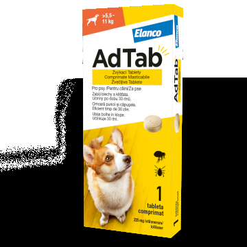 ADTAB 225 MG - 1 COMPRIMAT MASTICABIL PENTRU CÂINI (5.5 KG - 11 KG)