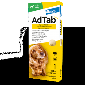 ADTAB 450 MG - 1 COMPRIMAT MASTICABIL PENTRU CÂINI (11 KG - 22 KG)