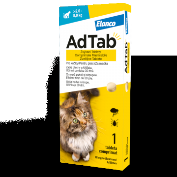 ADTAB 48 MG - 1 COMPRIMAT MASTICABIL PENTRU PISICI (2 KG - 8 KG)