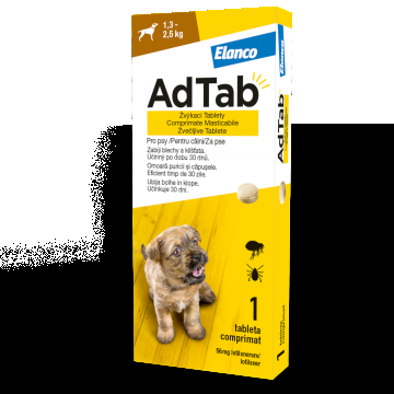 ADTAB 56 MG - 1 COMPRIMAT MASTICABILE PENTRU CÂINI (1.3 KG - 2.5 KG)