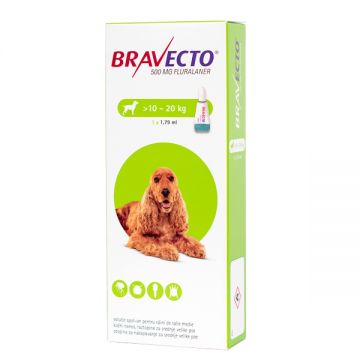 BRAVECTO CAINE SOLUTIE SPOT-ON M 500MG (10-20 KG) - 1 PIPETA