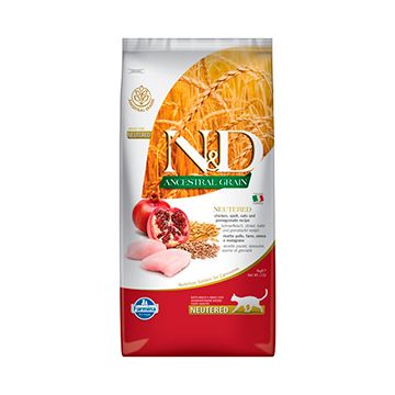 ND Ancestral Grain Cat Chicken, Spelt, Oats and Pomegranate Neutered 10 kg