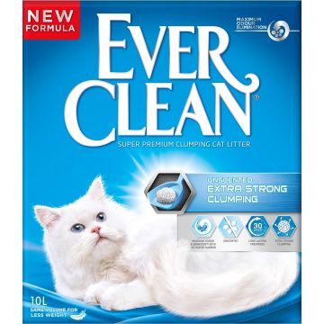 Nisip Litieră Pisici EVER CLEAN EXTRA STRONG CLUMPING - Fară Parfum 6L