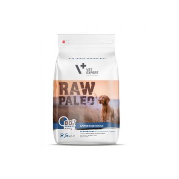 RAW PALEO LARGE SIZE ADULT - HRANA USCATA CAINE ADULT RASE MARI - 2.5 KG