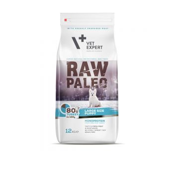 RAW PALEO LARGE SIZE PUPPY - HRANA USCATA CATEI RASE MARI - 12 KG