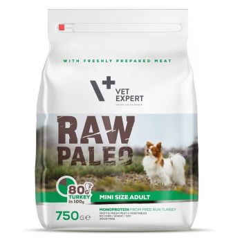 RAW PALEO MINI SIZE ADULT - HRANA USCATA CAINE ADULT RASE MICI - 750 G