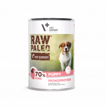 Raw Paleo Puppy, Carne Porc, 400 g