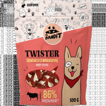 Recompense pentru caini Mr. Bandit TWISTER,vita, 500g